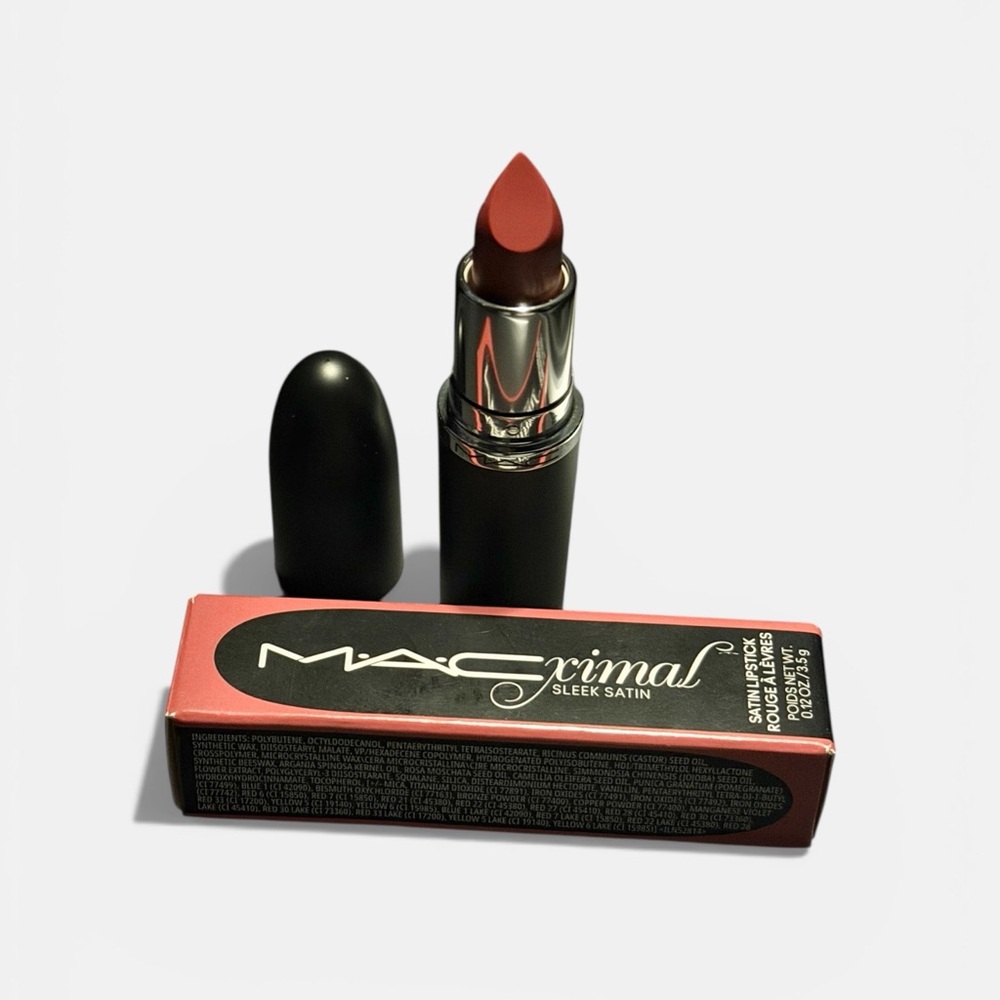 MAC MACximal Sleek Satin Lipstick 0.12 oz 826 Brick-o-la New In Box - Picture 10 of 11